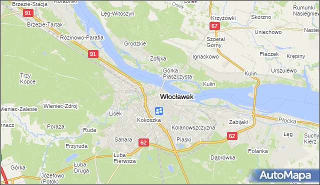 mapa Włocławka, Włocławek na mapie Targeo