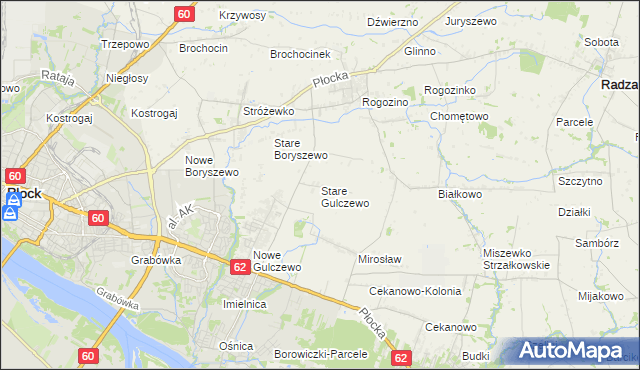 mapa Stare Gulczewo, Stare Gulczewo na mapie Targeo