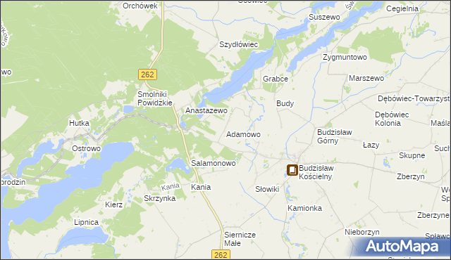 mapa Adamowo gmina Kleczew, Adamowo gmina Kleczew na mapie Targeo