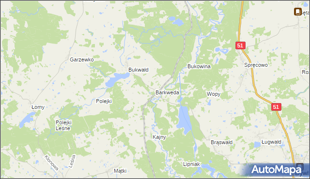 mapa Barkweda, Barkweda na mapie Targeo