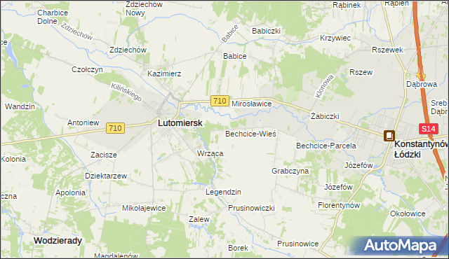 mapa Bechcice-Wieś, Bechcice-Wieś na mapie Targeo