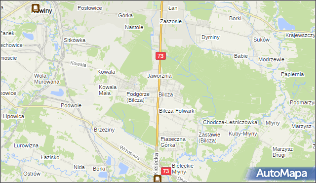 mapa Bilcza gmina Morawica, Bilcza gmina Morawica na mapie Targeo