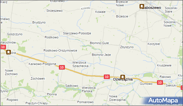 mapa Błomino-Jeże, Błomino-Jeże na mapie Targeo