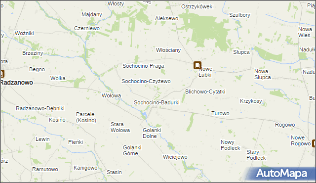 mapa Chlebowo gmina Bulkowo, Chlebowo gmina Bulkowo na mapie Targeo