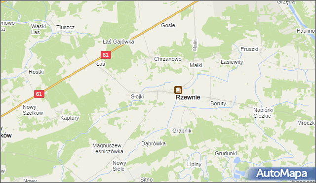 mapa Chrzczony gmina Rzewnie, Chrzczony gmina Rzewnie na mapie Targeo