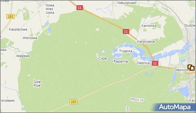 mapa Cisze, Cisze na mapie Targeo