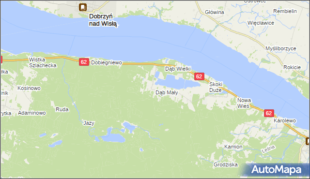 mapa Dąb Mały, Dąb Mały na mapie Targeo