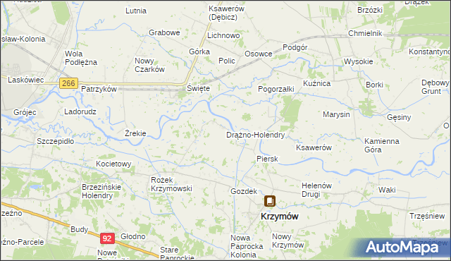 mapa Drążno-Holendry, Drążno-Holendry na mapie Targeo