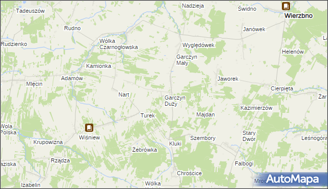 mapa Garczyn Duży, Garczyn Duży na mapie Targeo