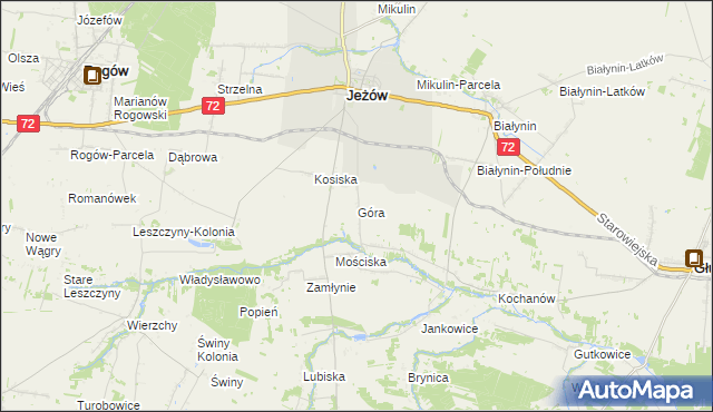 mapa Góra gmina Jeżów, Góra gmina Jeżów na mapie Targeo