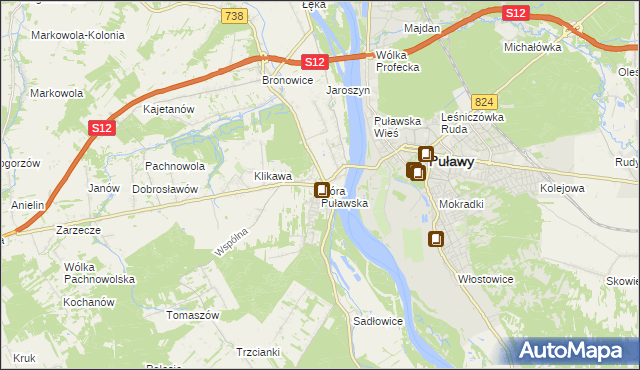 mapa Góra Puławska, Góra Puławska na mapie Targeo