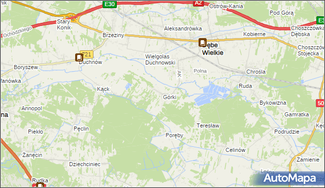 mapa Górki gmina Dębe Wielkie, Górki gmina Dębe Wielkie na mapie Targeo