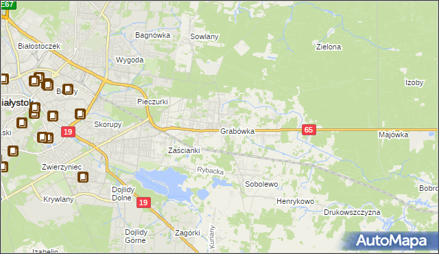 mapa Grabówka gmina Supraśl, Grabówka gmina Supraśl na mapie Targeo