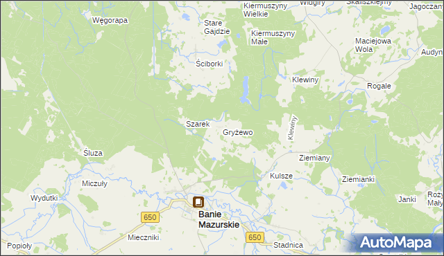 mapa Gryżewo, Gryżewo na mapie Targeo