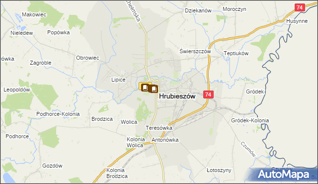 mapa Hrubieszów, Hrubieszów na mapie Targeo