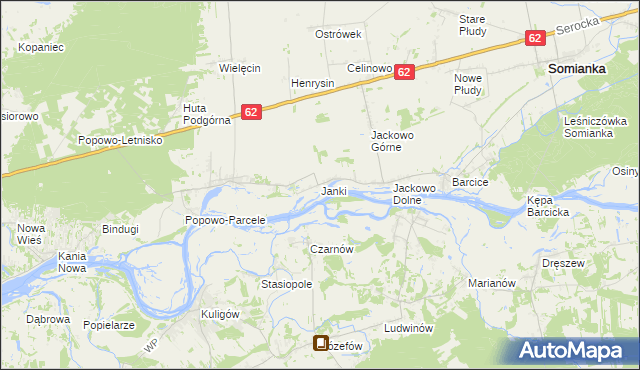 mapa Janki gmina Somianka, Janki gmina Somianka na mapie Targeo