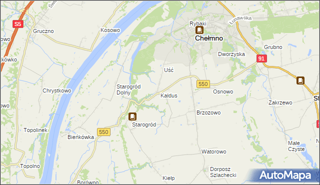 mapa Kałdus, Kałdus na mapie Targeo