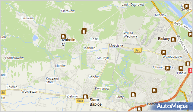 mapa Klaudyn, Klaudyn na mapie Targeo