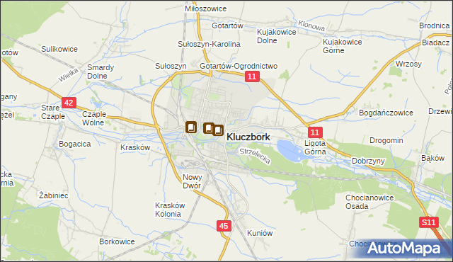 mapa Kluczbork, Kluczbork na mapie Targeo