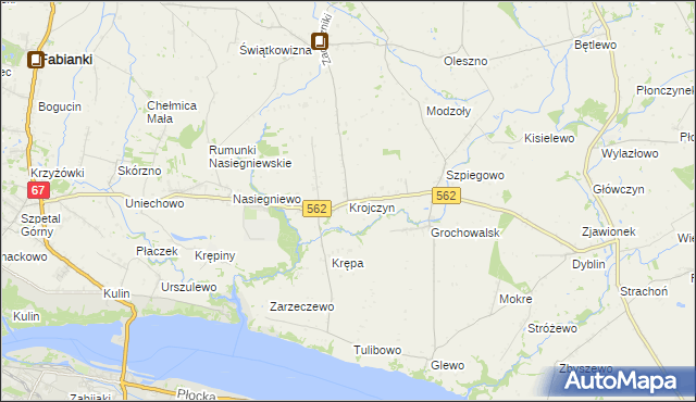 mapa Krojczyn, Krojczyn na mapie Targeo