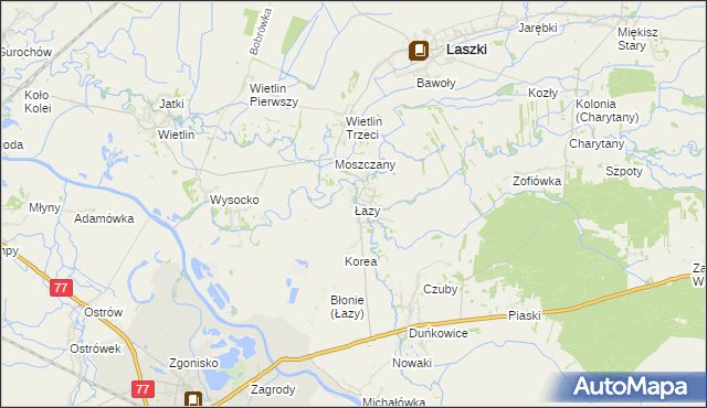 mapa Łazy gmina Radymno, Łazy gmina Radymno na mapie Targeo