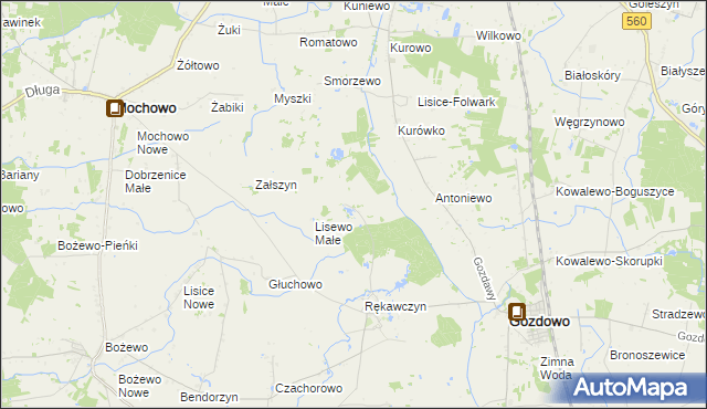 mapa Lisewo Duże, Lisewo Duże na mapie Targeo