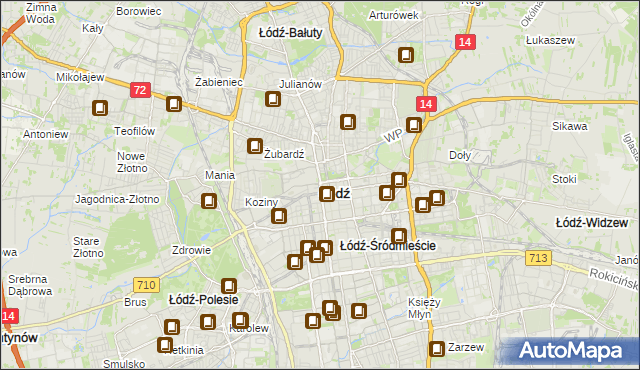 mapa Łodzi, Łódź na mapie Targeo
