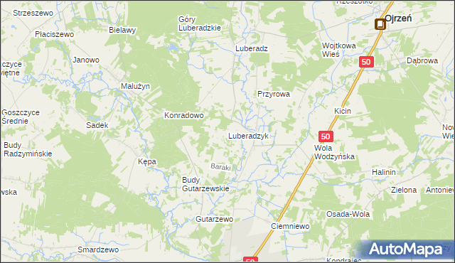 mapa Luberadzyk, Luberadzyk na mapie Targeo