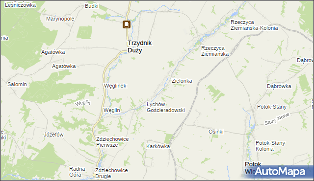 mapa Łychów Szlachecki, Łychów Szlachecki na mapie Targeo