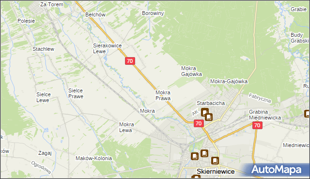 mapa Mokra Prawa, Mokra Prawa na mapie Targeo