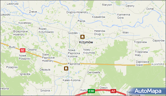 mapa Nowy Krzymów, Nowy Krzymów na mapie Targeo