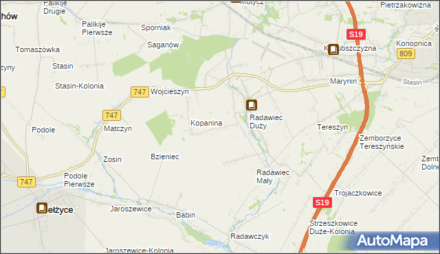 mapa Pawlin, Pawlin na mapie Targeo