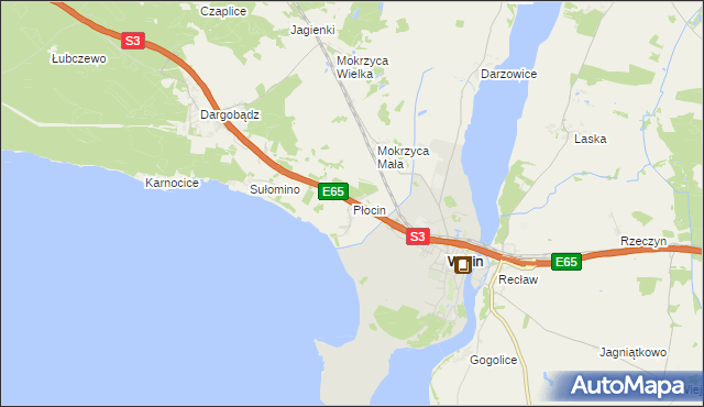 mapa Płocin, Płocin na mapie Targeo