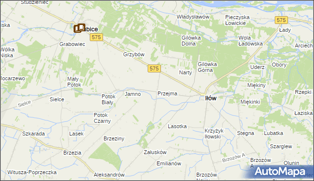 mapa Przejma gmina Iłów, Przejma gmina Iłów na mapie Targeo