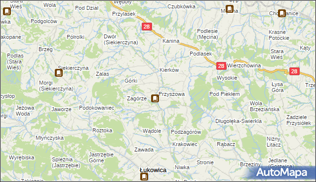 mapa Przyszowa, Przyszowa na mapie Targeo