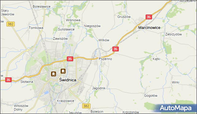 mapa Pszenno, Pszenno na mapie Targeo