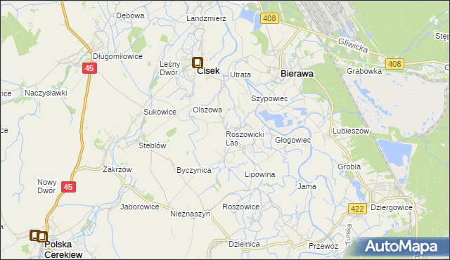 mapa Roszowicki Las, Roszowicki Las na mapie Targeo