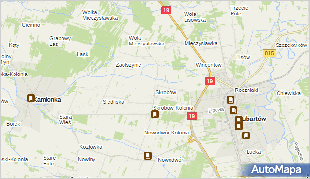 mapa Skrobów, Skrobów na mapie Targeo