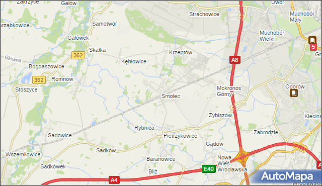 mapa Smolec, Smolec na mapie Targeo