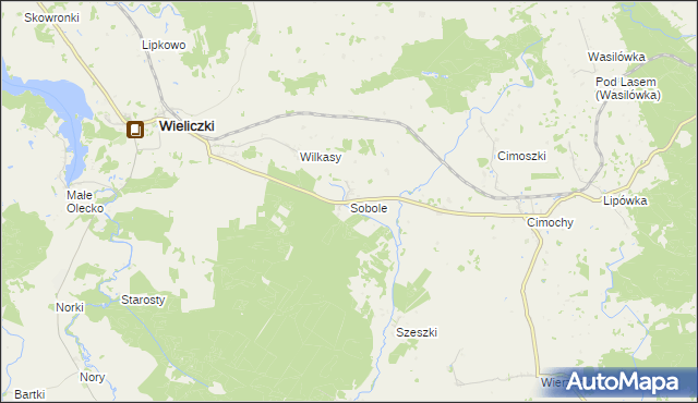 mapa Sobole gmina Wieliczki, Sobole gmina Wieliczki na mapie Targeo