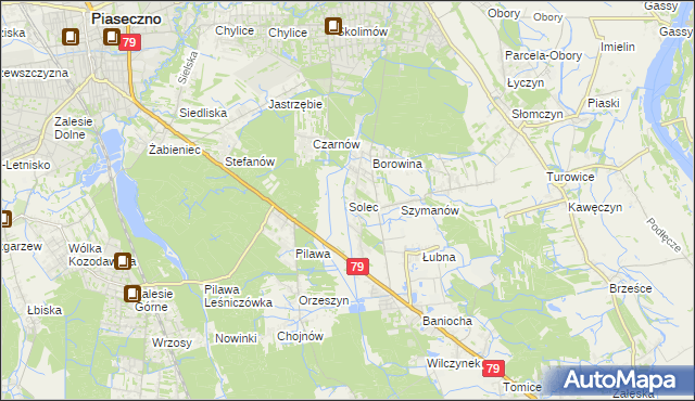 mapa Solec gmina Góra Kalwaria, Solec gmina Góra Kalwaria na mapie Targeo