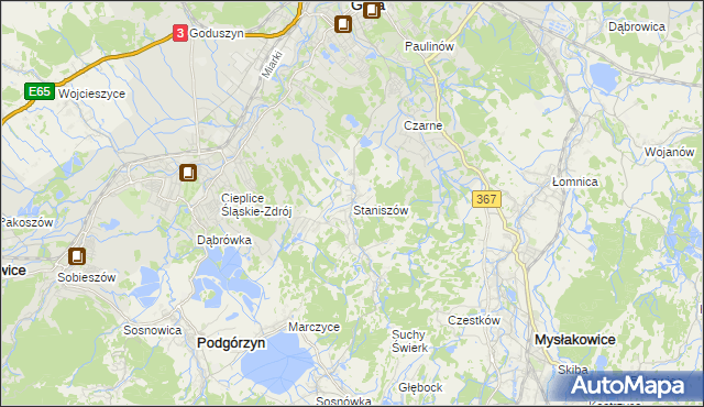 mapa Staniszów, Staniszów na mapie Targeo