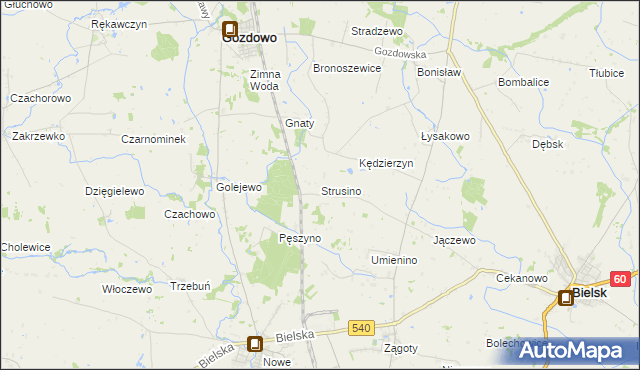 mapa Strusino, Strusino na mapie Targeo