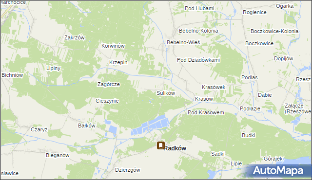 mapa Sulików gmina Radków, Sulików gmina Radków na mapie Targeo