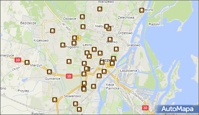 mapa Szczecina, Szczecin na mapie Targeo