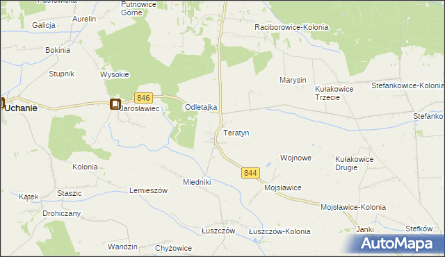 mapa Teratyn, Teratyn na mapie Targeo