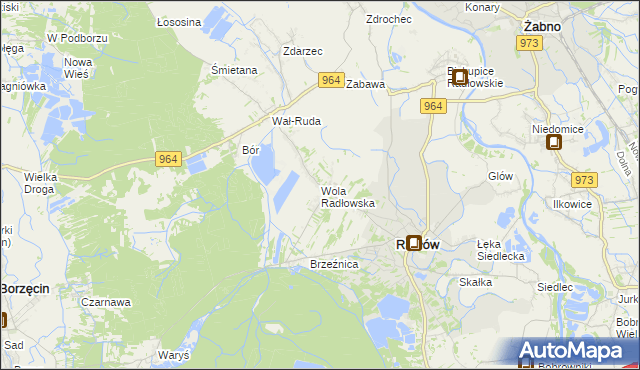 mapa Wola Radłowska, Wola Radłowska na mapie Targeo