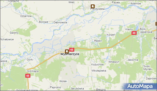 mapa Wólka Kożuchowska, Wólka Kożuchowska na mapie Targeo