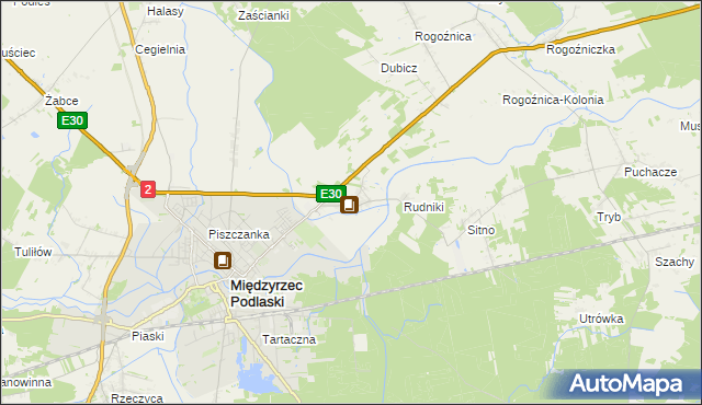 mapa Wysokie gmina Międzyrzec Podlaski, Wysokie gmina Międzyrzec Podlaski na mapie Targeo