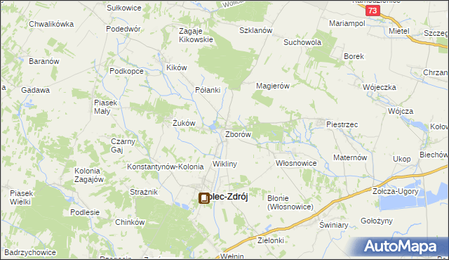 mapa Zborów gmina Solec-Zdrój, Zborów gmina Solec-Zdrój na mapie Targeo